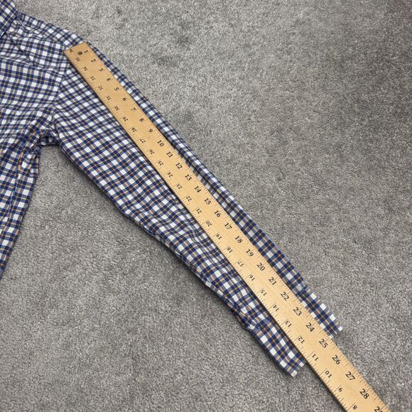 J.Crew Slim Fit Button Down Shirt Mens Medium Blue Orange Plaid Cotton Casual - Picture 12 of 13